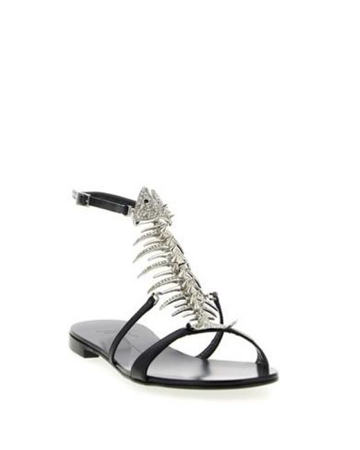 Giuseppe Zanotti Metallic Slim Embellished Sandals