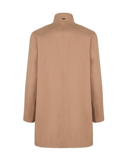 Herno Natural Long-Sleeved Button-Up Coat for men