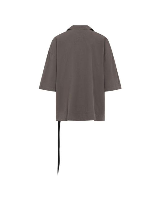 Rick Owens Black Magnum Tommy Short-Sleeved Shirt for men