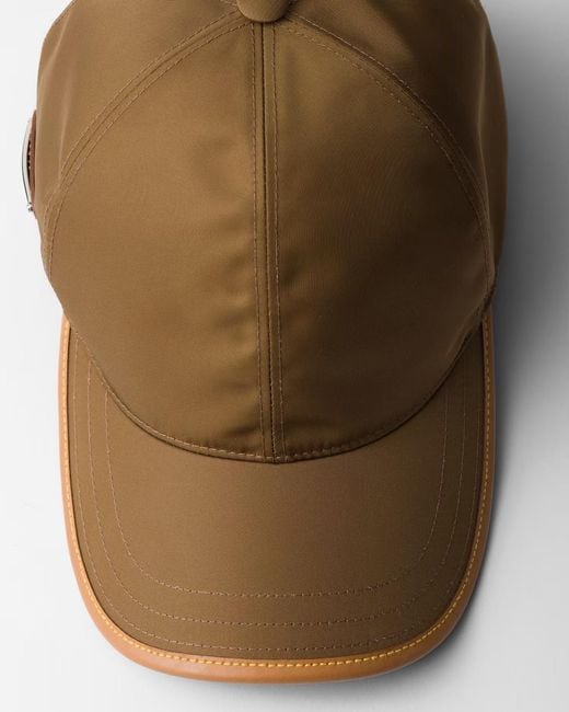 Prada Brown Logo-Plaque Curved Peak Baseball Cap for men