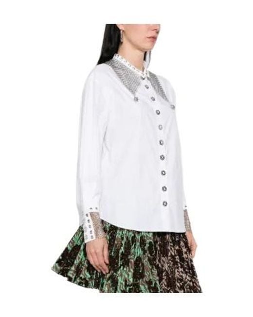 Chopova Lowena White Titan Embellished Collared Shirt