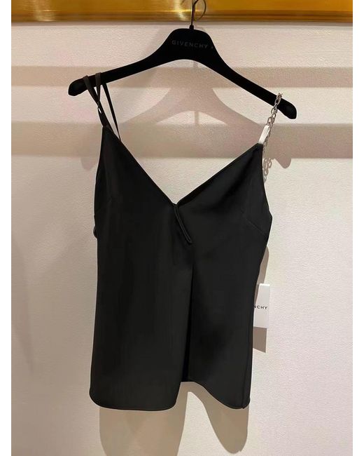Givenchy Black Chain-Strap Sleeveless Top