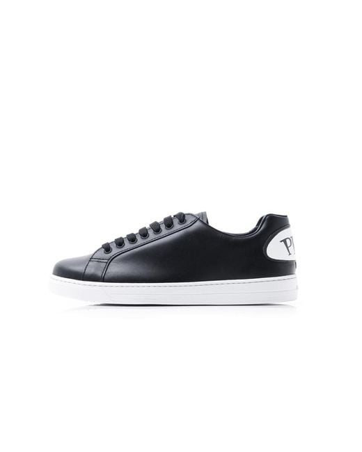 Prada Black Logo-Lacing Casual Sneakers for men