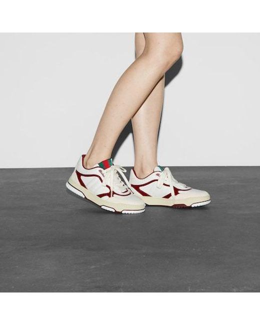 Gucci Pink Panelled Low-Top Sneakers