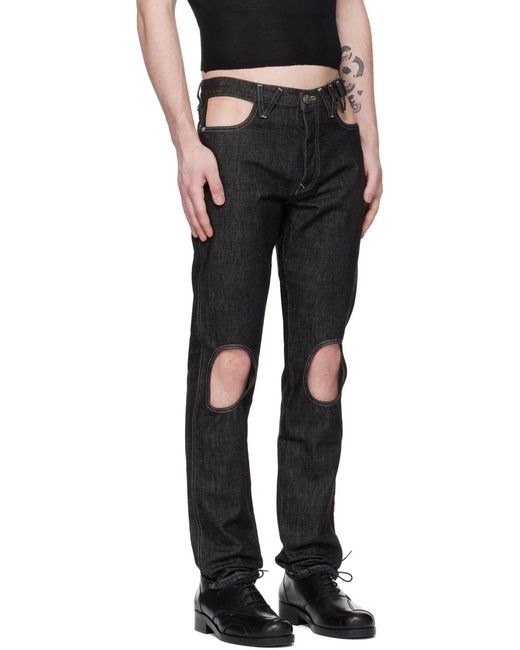 Vivienne Westwood Blue Logo Hollowed-Out Jeans for men