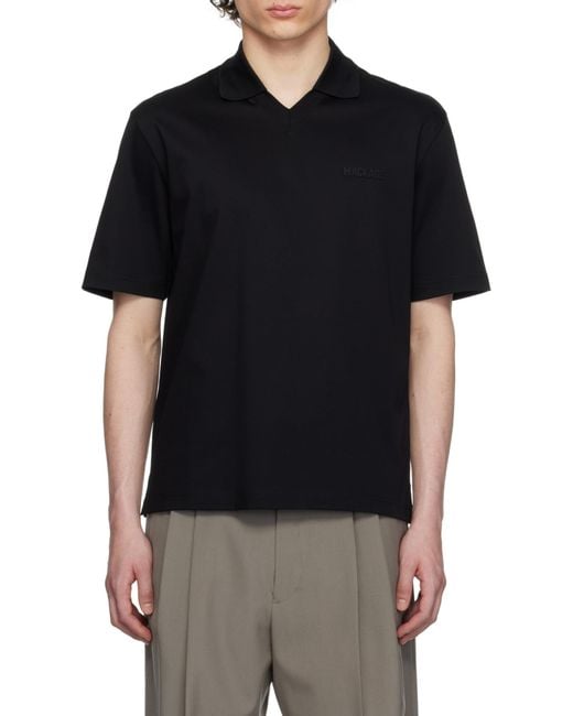 Mackage Black V-Neck Short Sleeved Polo Shirt for men