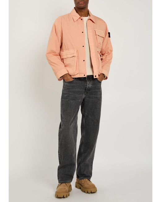 Stone Island Pink Crinkled Shell Jacket for men