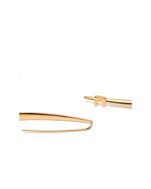 Elisabetta Franchi Metallic Logo-Plaque Drop Earrings