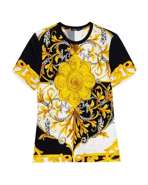 Versace Yellow Baroque-Print T-Shirt