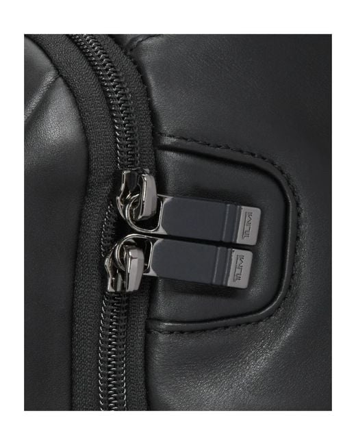 Tumi Black Leather Laptop Backpack for men