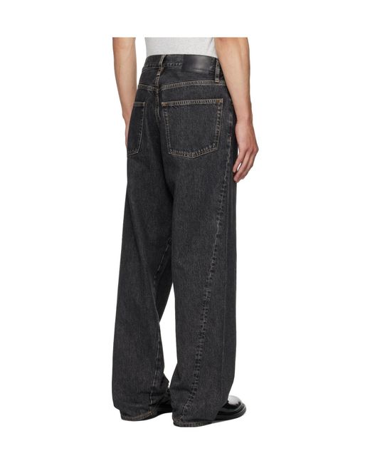 sunflower Black Logo Patch Wide-Leg Jeans for men