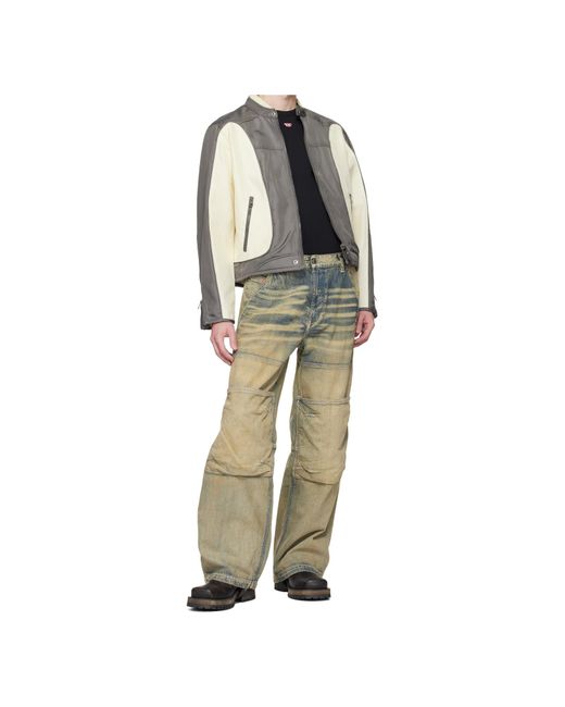 DIESEL :: ルーズ ワイドストレート D-shift 09L49 DIESEL D-Shift Wide-Leg Jeans in Natural | Lyst
