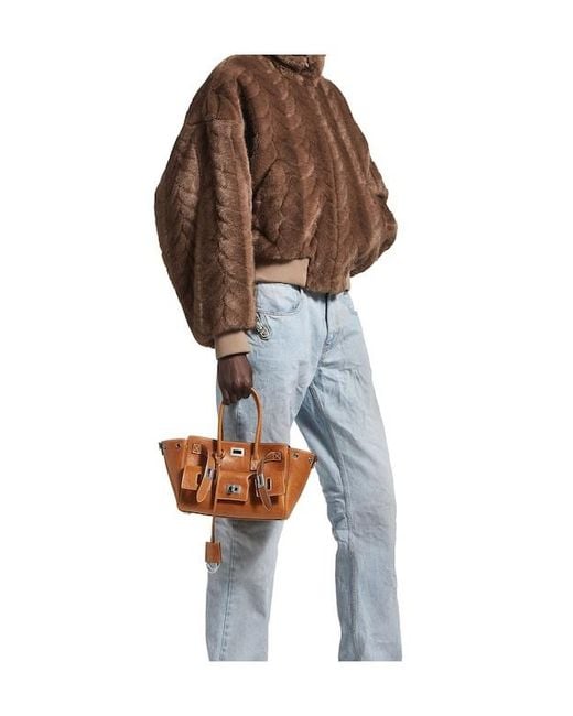 Balenciaga Brown Twist-Lock Top Handle Bag