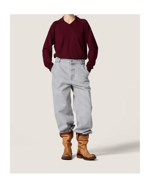 Miu Miu Purple Wool Polo Sweater