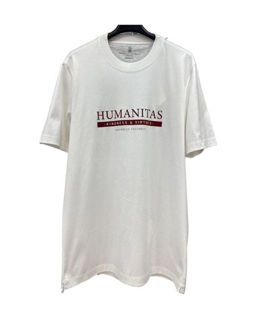 Brunello Cucinelli Gray Round-Necked T-Shirt for men