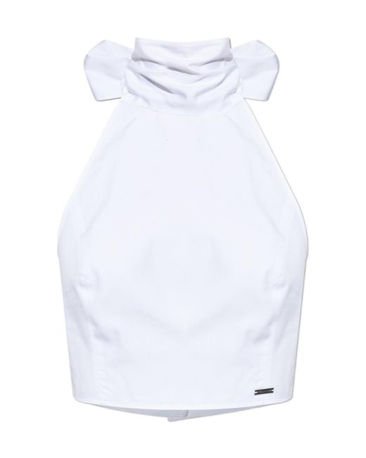 DSquared² White Pussy Bow Top