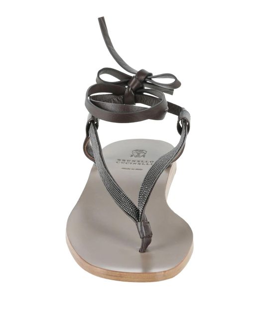 Brunello Cucinelli Brown Leather Flip-Flops