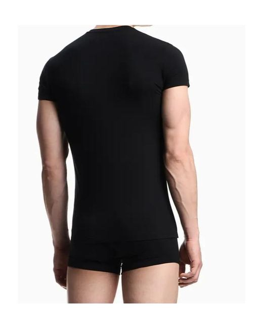 Emporio Armani Black Pure Cotton Pajama Set for men