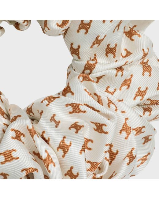 Céline Metallic Mini Triomphe Scrunchy