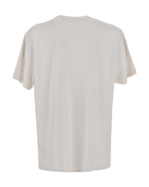 Burberry White Logo Detailed Crewneck T-Shirt for men