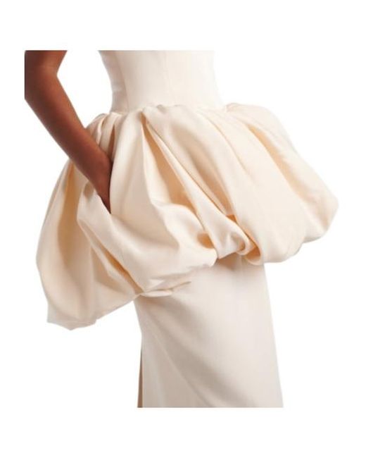 Magda Butrym White Draped Peplum Cotton And Silk Midi Dress