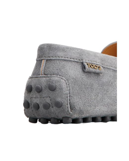 Tod's Gray Gommino Driving Loafers