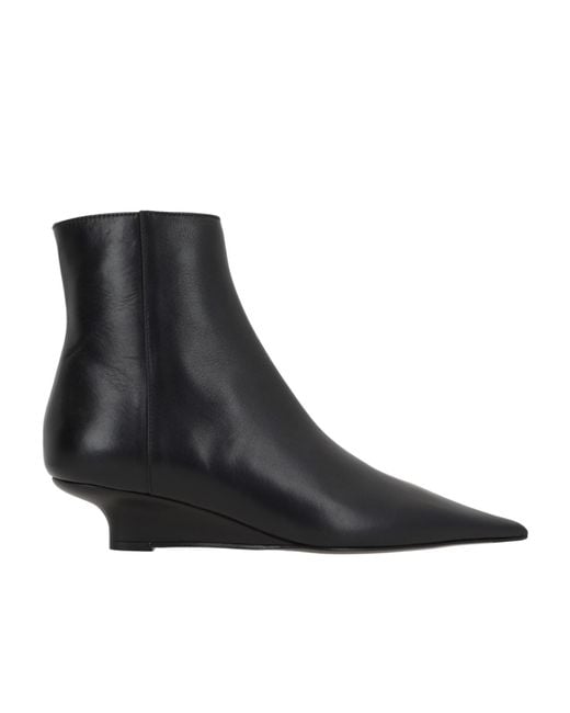 Totême  Black Totême Sharp Pointed-Toe Ankle Boots