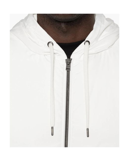 Herno White Zip-Up Hoodie for men