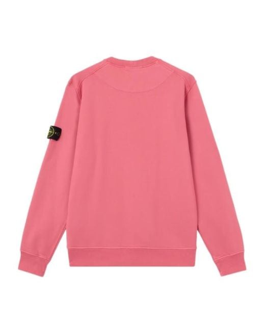 Stone Island Pink Regular-Fit Crewneck Sweatshirt With Raglan Sleeves for men