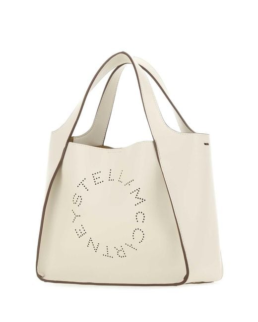 Stella McCartney Natural Stella Logo Top Handle Bag