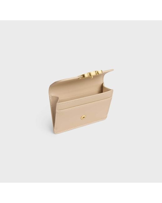 Céline Natural Card Holder With Flap Triomphe
