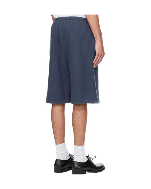 Rier Blue Wool Elastic Waist Shorts for men