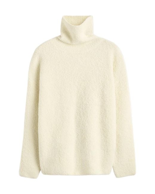 Totême White Totême Bouclé Turtleneck Jumper