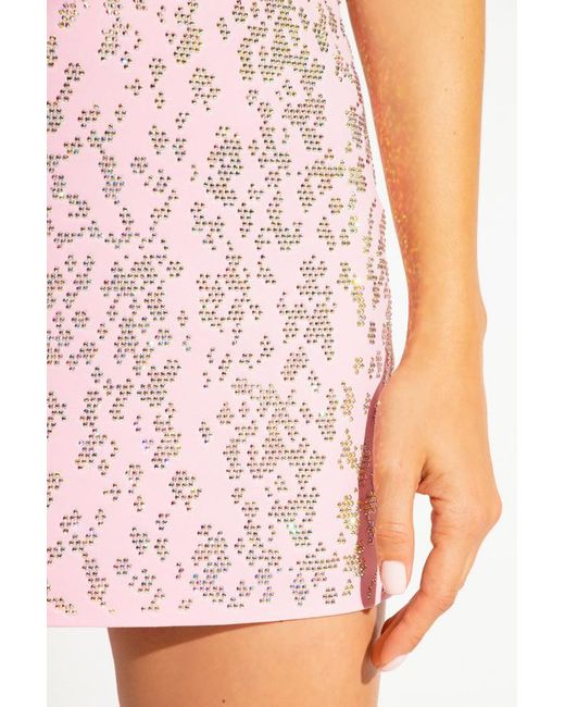 Blumarine Pink Embroidered Mini Skirt