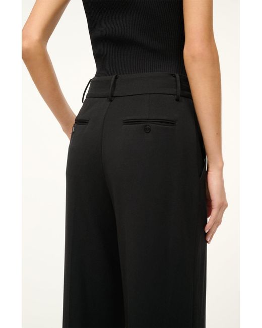 Staud Black Belt-Loop Casual Pants