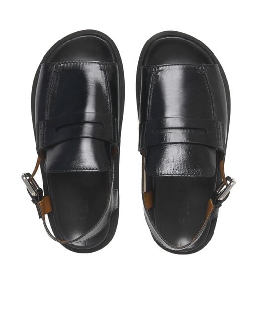 Marni Black Loafer Sandals for men