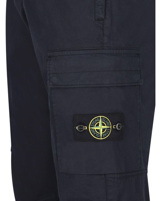 Stone Island Blue Cargo-Pocket Trousers for men