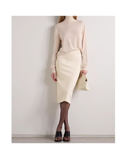 The Row White Hodette Mid-Length Skirt