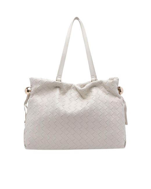 Liu Jo Gray Woven Drawstring Tote Bag