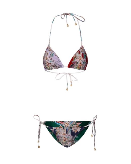 Zimmermann White Floral Printed Two-Piece Swimsuit