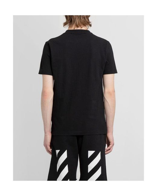 Off-White c/o Virgil Abloh Black Diag Printed Crewneck T-Shirt for men