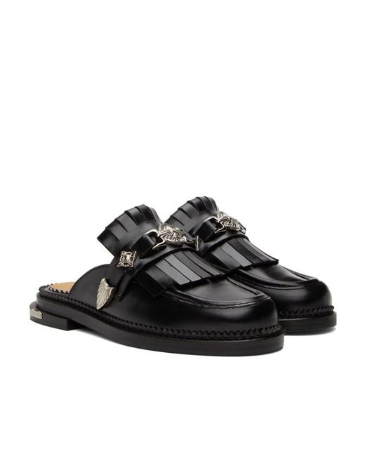 Toga Black Tassel Muller Shoes