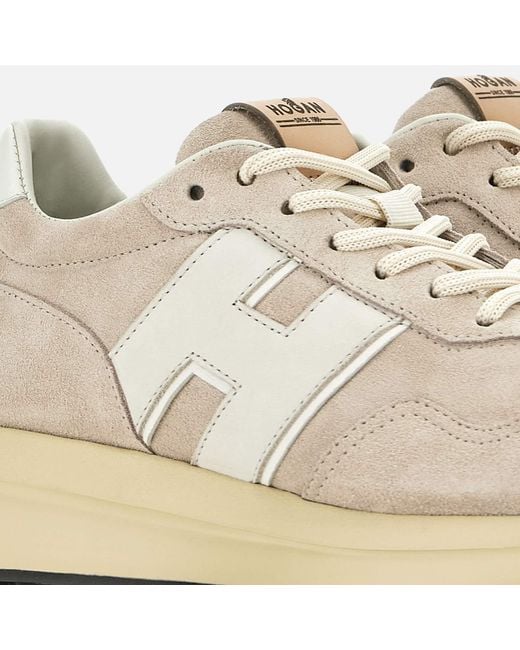 Hogan White H641 Lace-Up Sneakers