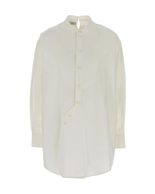 Carven White Oversized Long-Sleeved Shirt