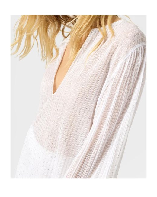 Missoni White Balloon-Sleeve Blouse