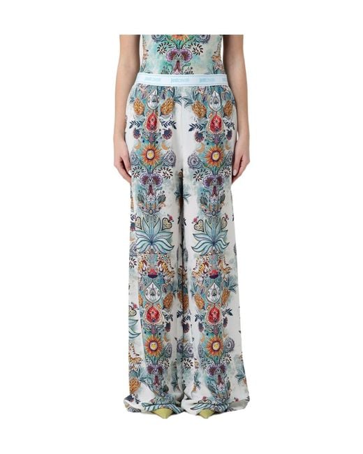 Just Cavalli Blue Printed Pants