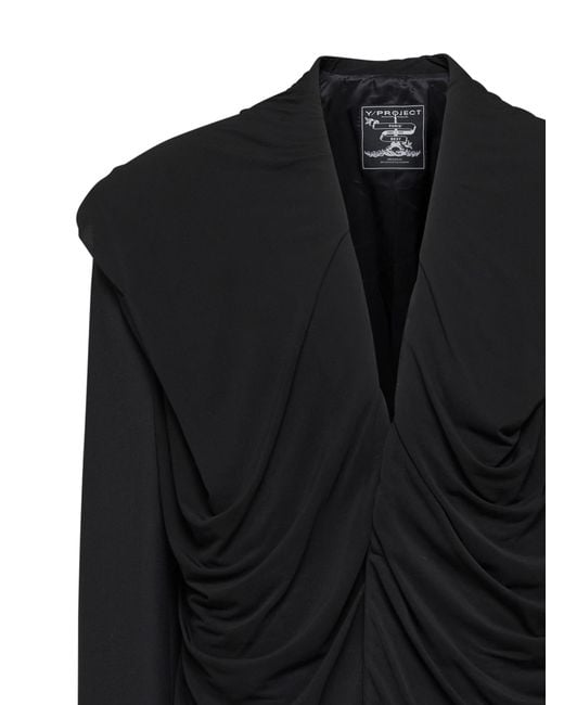 Y. Project Black Ruched Tailored Blazer