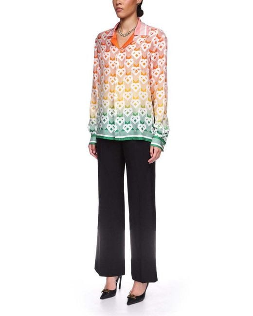 Casablanca Yellow Gradient Heart Monogram Shirt for men