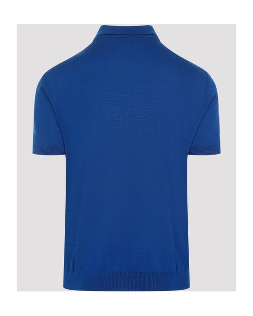 Marni Blue Virgin Wool Polo for men