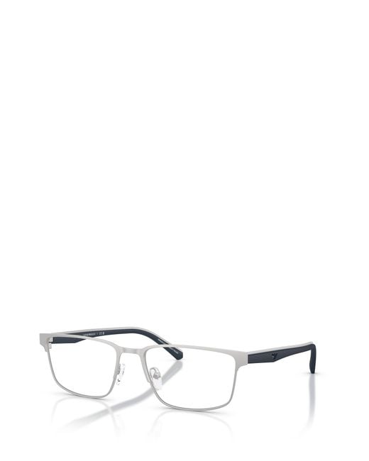 Emporio Armani White Rectangle-Frame Glasses for men